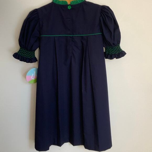 Zuccini Kids Green‎ Bow Josephine Dress- navy Broadcloth 8 - Picture 5 of 5